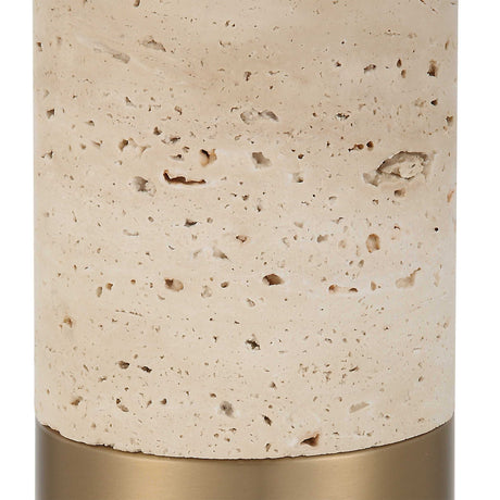 Gravitas Elegant Brass & Stone Lamp - White by Uttermost - View 6