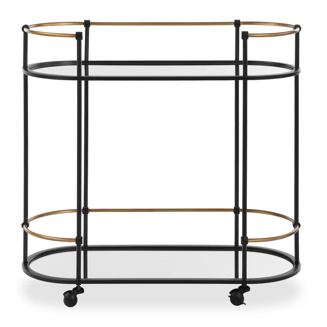 Andre Iron Bar Cart - Black by Uttermost - View 1