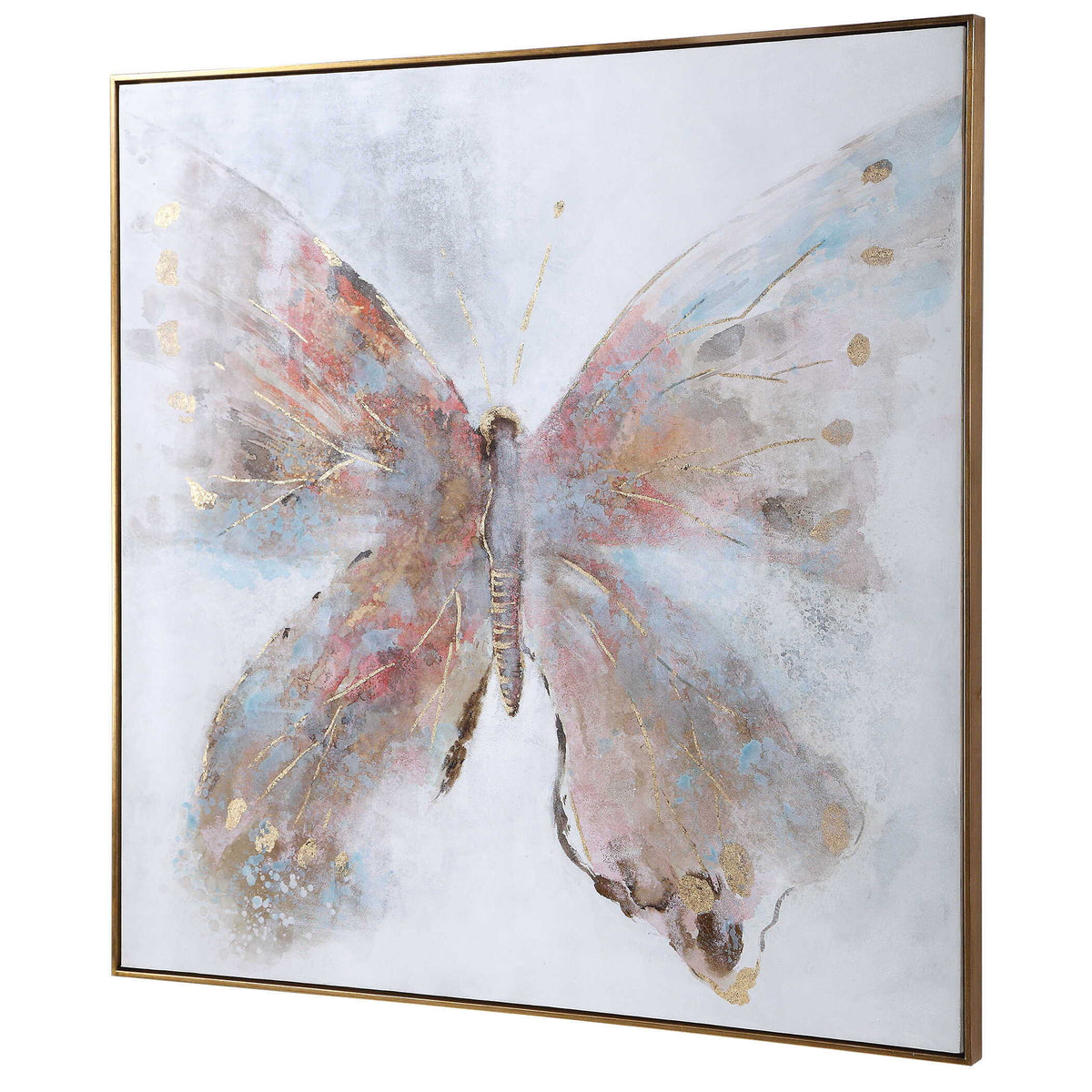 Free Flying Hand Painted Canvas - Blue / Beige by Uttermost - View 3