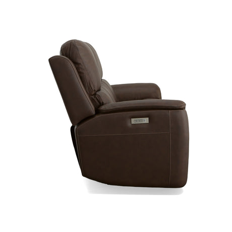 Henry Power Reclining Sofa With Power Headrests & Lumbar - Burnt Umber | Flexsteel