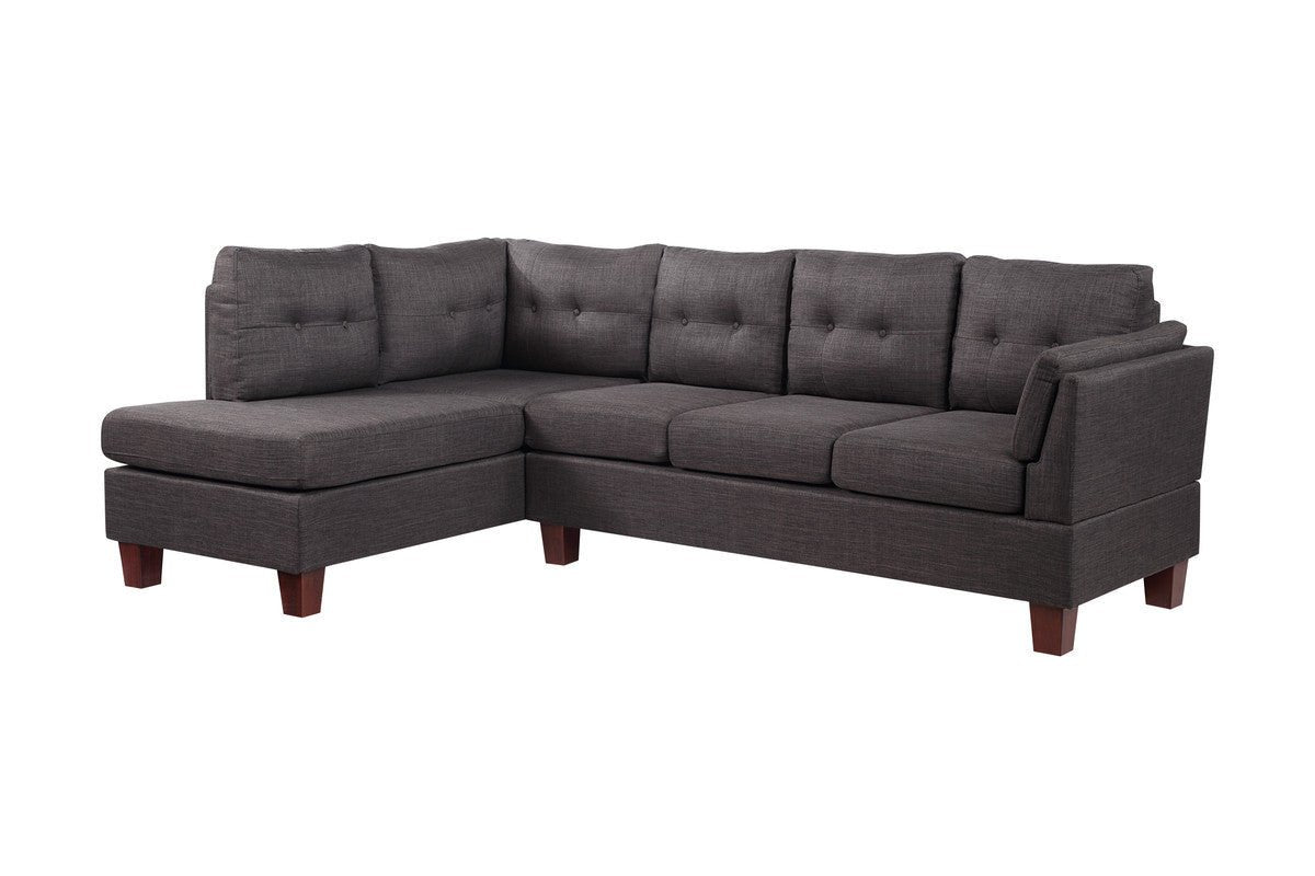 Dalia Dark Gray Linen Modern Sectional Sofa with Left Facing Chaise - B061S00030 - Home Elegance USA - 2