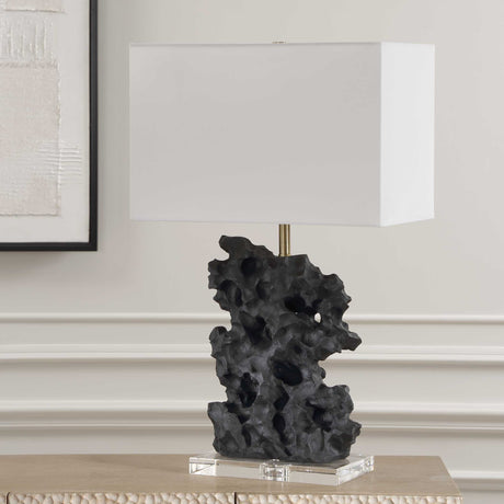 Basalt Black Stone Table Lamp by Uttermost - View 3