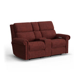 Bernard Power Fabric Reclining Loveseat With Console, Power Headrest, & Lumbar | Flexsteel
