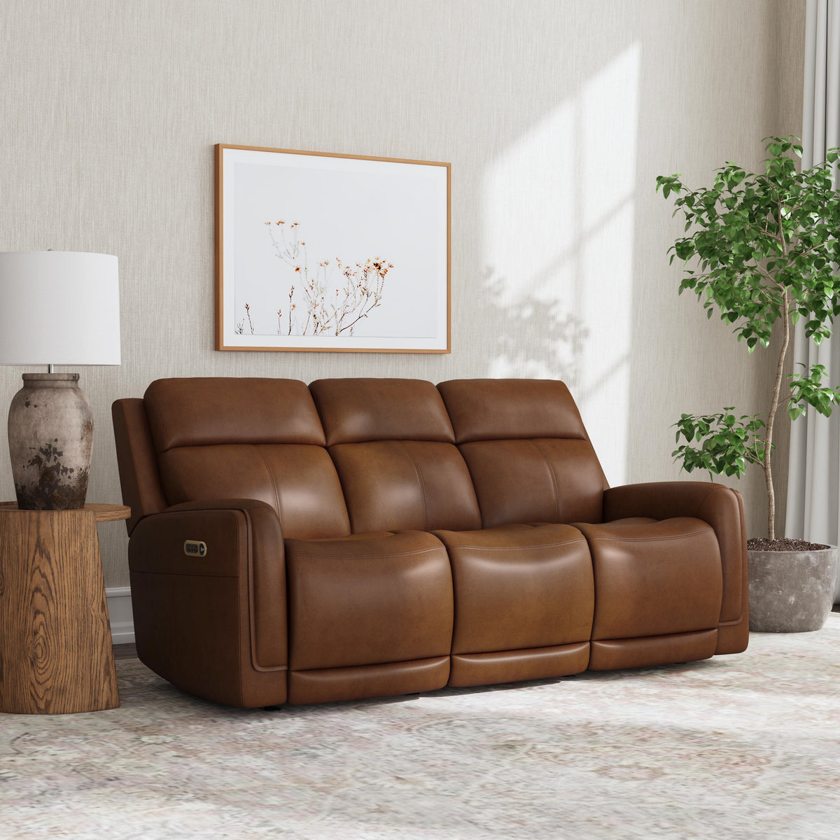 Alister Power Gliding Sofa With Power Headrests & Lumbar - Sedona | Flexsteel
