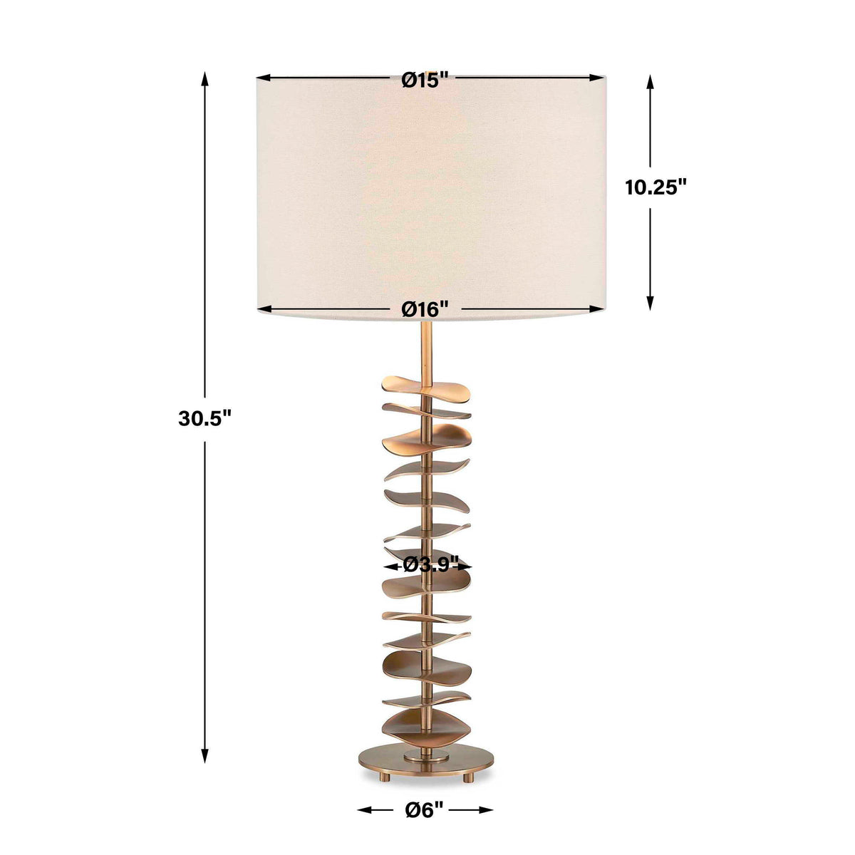 Akoa Metal Disc Table Lamp - Gold by Uttermost - View 3