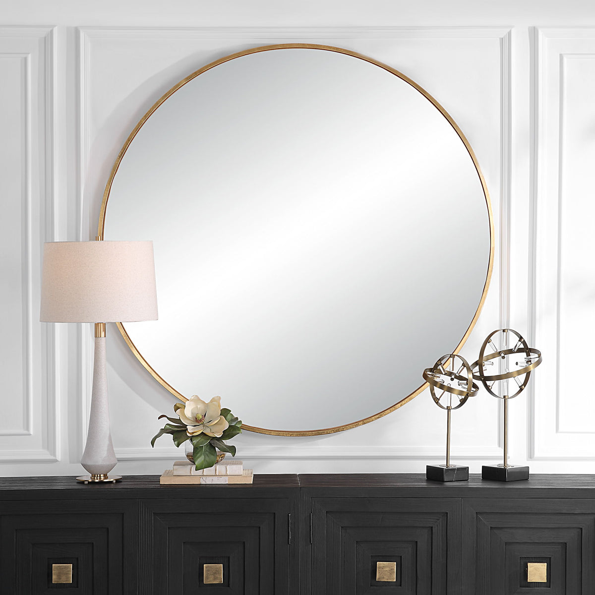Junius Large Round Mirror - Gold / Silver by Uttermost - View 2