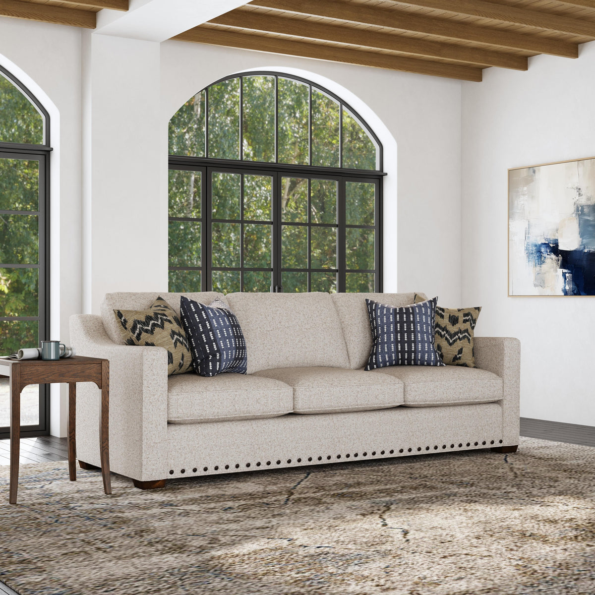 Milo Fabric Sofa With Nailhead Trim | Flexsteel