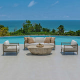 Borneo Outdoor Sofa Brown / Oyster White - White / Dark Brown by Uttermost - View 3