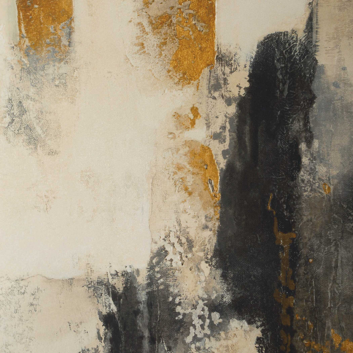 Landslide Framed Abstract Print Black / Brass / Gold / Gray / Orange / White / Yellow - Dark Gray / Beige by Uttermost - View 5