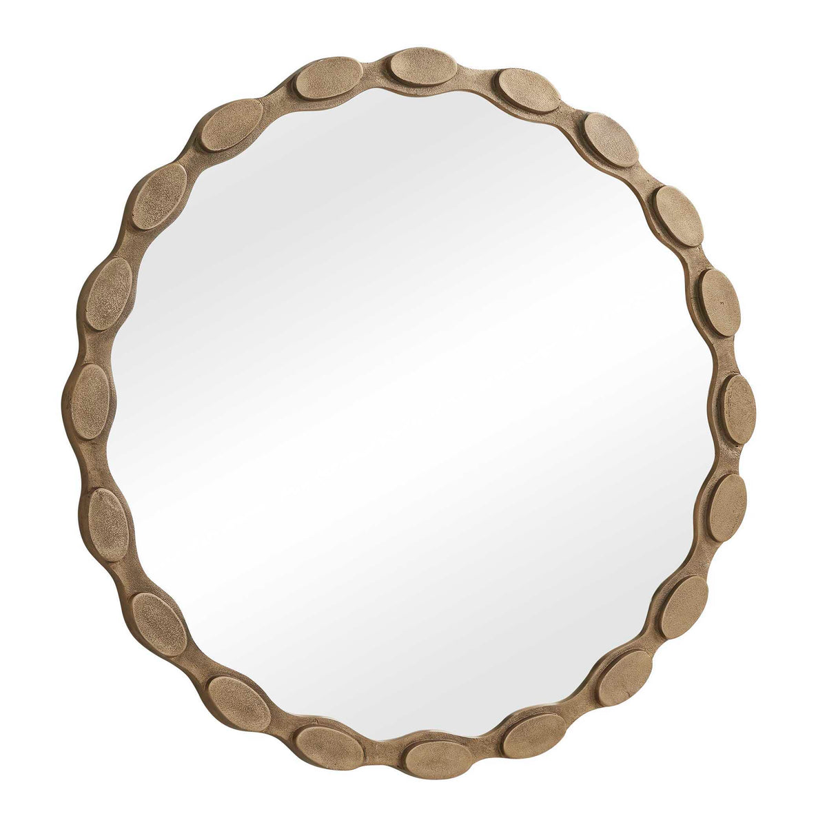 Marietta Round Brass Mirror - Gold by Uttermost - View 3