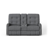 Devon Transitional Fabric Power Reclining Loveseat With Console | Flexsteel