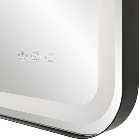 Crofton Lighted Large Mirror - Black by Uttermost - View 7