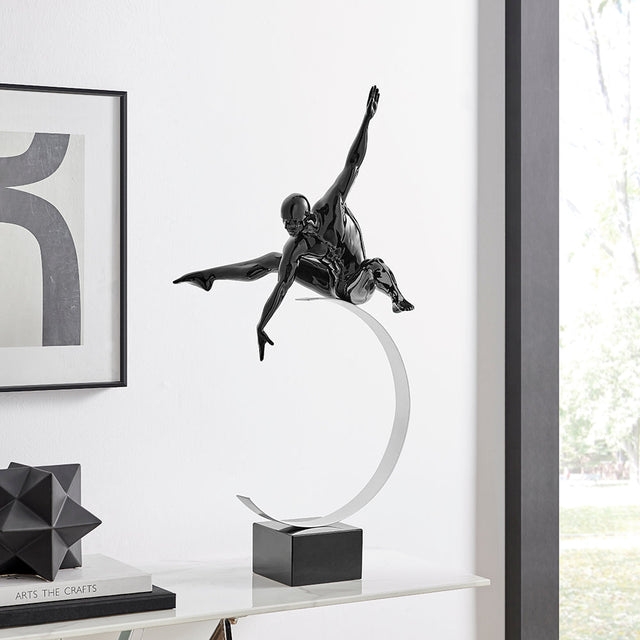 Dynamic Man Sculpture // Black  | Finesse - Home Elegance USA