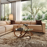 Bianca - Modern Brown Leather Sectional Sofa w/ 3 Recliners - View Image 1