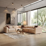 Bianca - Modern Brown Leather Sectional Sofa w/ 3 Recliners - View Image 1