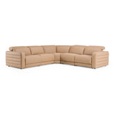 Bianca - Modern Brown Leather Sectional Sofa w/ 3 Recliners - View Image 1