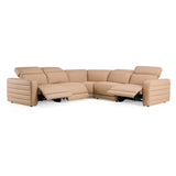 Bianca - Modern Brown Leather Sectional Sofa w/ 3 Recliners - View Image 1