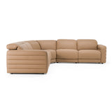 Bianca - Modern Brown Leather Sectional Sofa w/ 3 Recliners - View Image 1