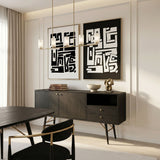 Modrest Billy Modern Black Oak & Gold Buffet