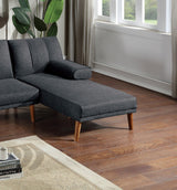 Black Polyfiber Sectional Sofa Set Living Room Furniture Solid wood Legs Plush Couch Adjustable Sofa Chaise | Home Elegance USA