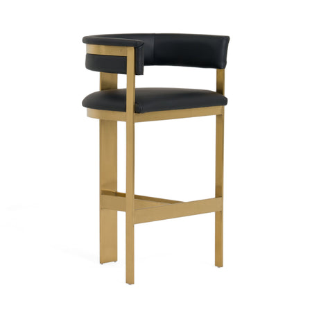 Modrest Boswell - Modern Black + Matte Gold Barstool - sold by Home Elegance USA