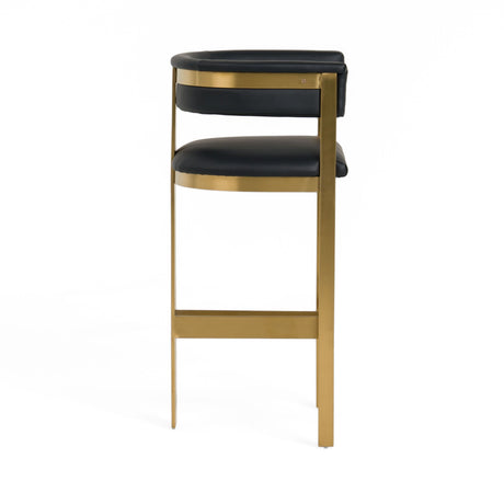 Modrest Boswell - Modern Black + Matte Gold Barstool - sold by Home Elegance USA