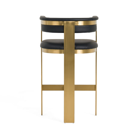 Modrest Boswell - Modern Black + Matte Gold Barstool - sold by Home Elegance USA
