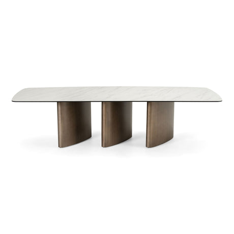 Bounty White Ceramic & Antique Brass Dining Table – VIG Furniture - sold by Home Elegance USA