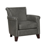 Homelegance Braintree accent chair in gray, side profile, highlighting its contemporary silhouette and comfortable cushioning.