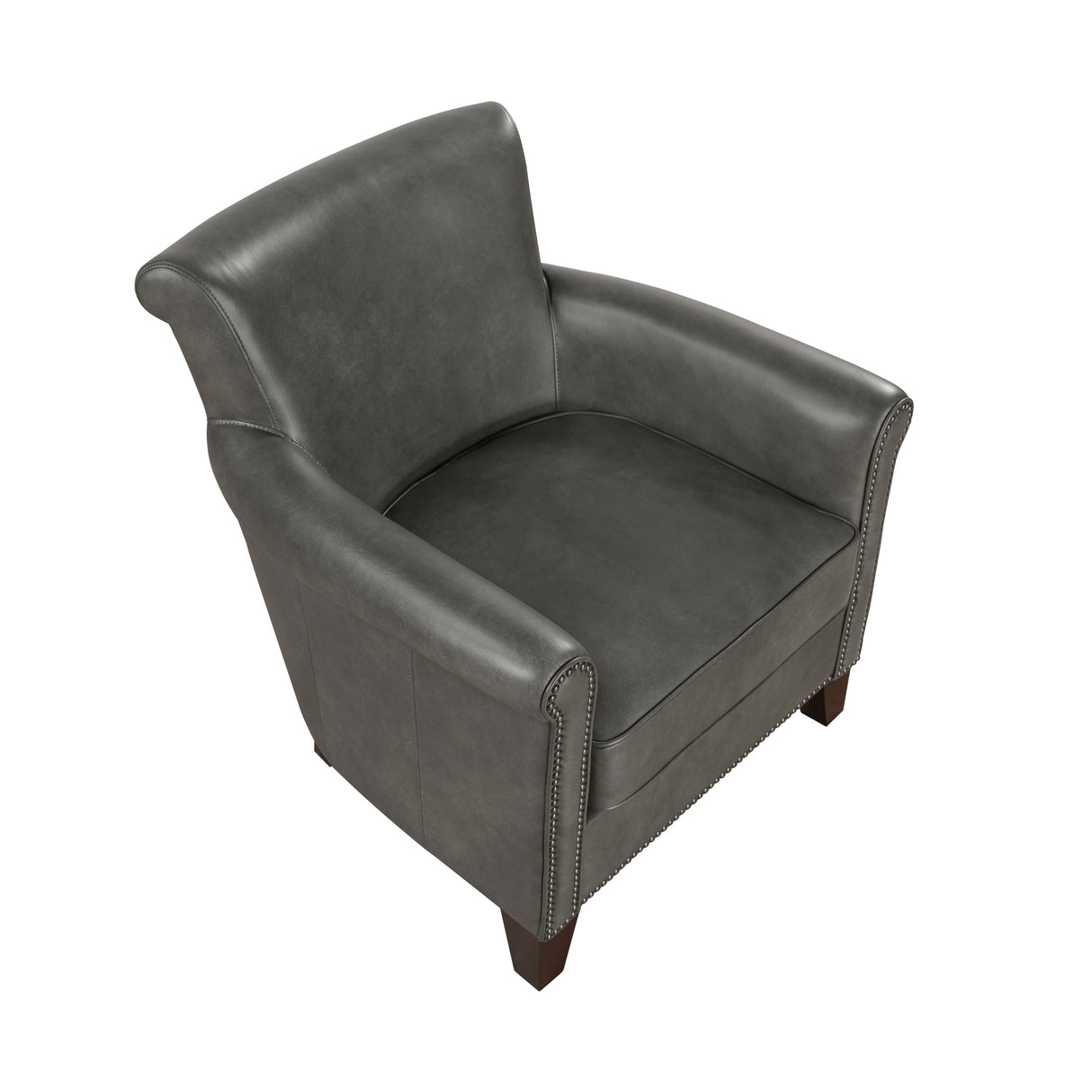 Homelegance Braintree accent chair in gray, side profile, highlighting its contemporary silhouette and comfortable cushioning.