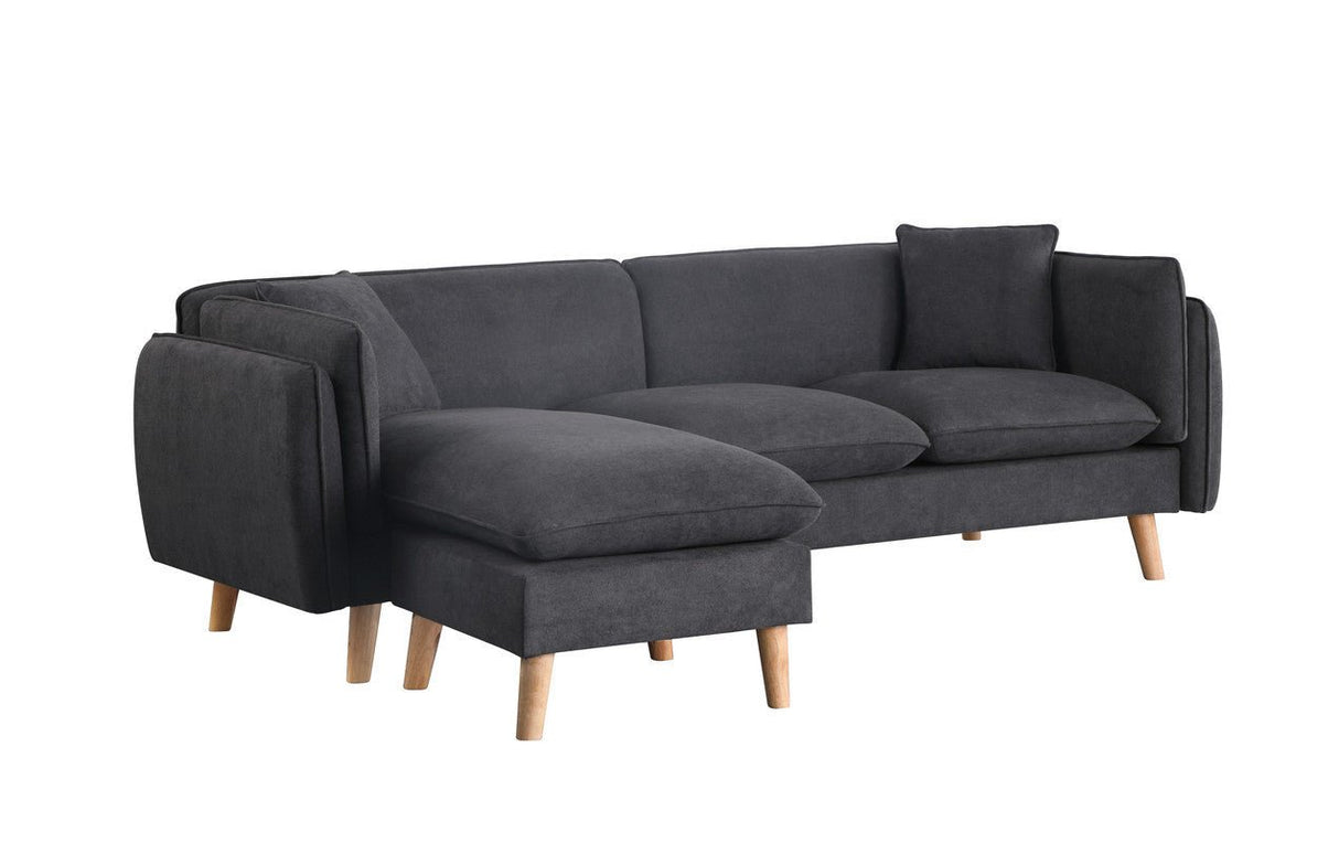 Brayden Dark Gray Fabric Sectional Sofa Chaise | Home Elegance USA