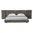 Eastern King Breslow - Modern Dark Taupe Velvet Bed - View Image 1