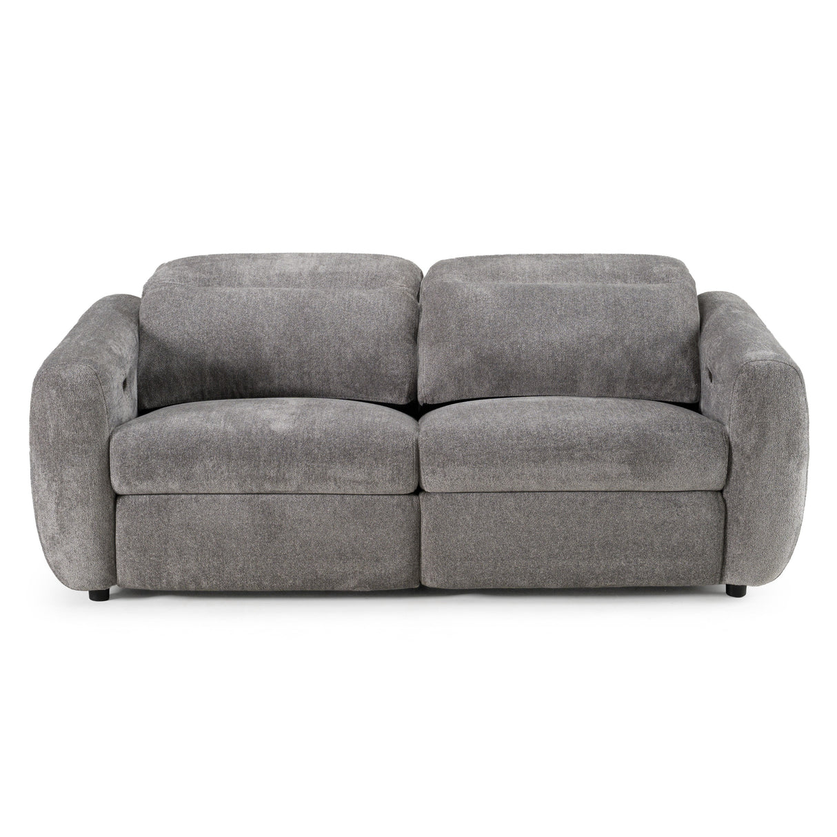 Brevig - Modern Grey Fabric Sofa w/ 2 Recliners - View Image 1