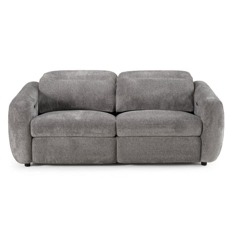 Brevig - Modern Grey Fabric Sofa w/ 2 Recliners - View Image 1
