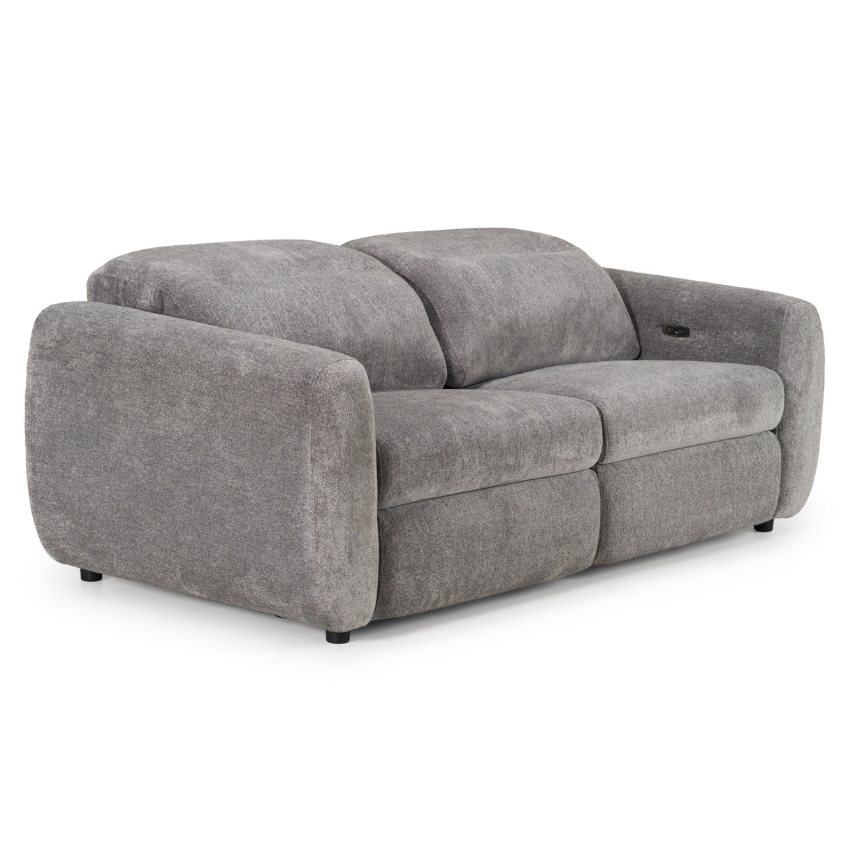 Brevig - Modern Grey Fabric Sofa w/ 2 Recliners - View Image 1
