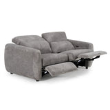 Brevig - Modern Grey Fabric Sofa w/ 2 Recliners - View Image 1