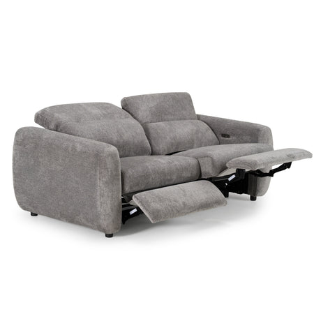 Brevig - Modern Grey Fabric Sofa w/ 2 Recliners - View Image 1