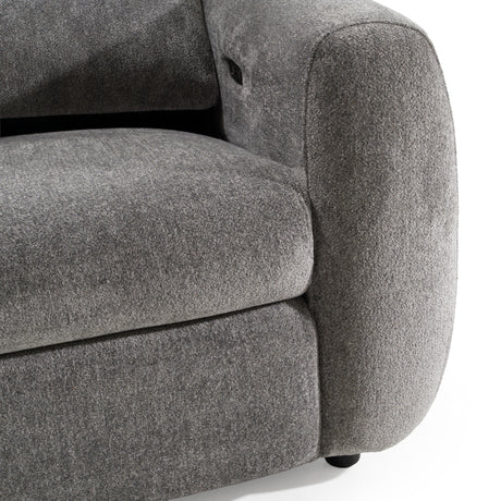 Brevig - Modern Grey Fabric Sofa w/ 2 Recliners - View Image 1