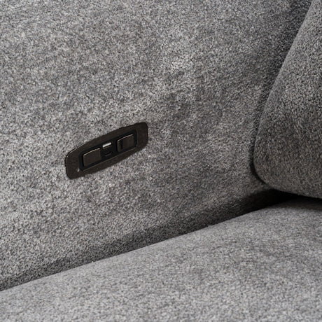 Brevig - Modern Grey Fabric Sofa w/ 2 Recliners - View Image 1