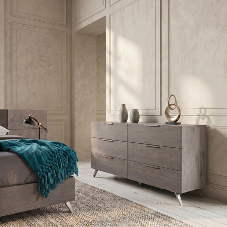 Bronx Italian Modern Faux Concrete & Grey Dresser - View Image 1