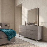 Bronx Italian Modern Faux Concrete & Grey Dresser & Mirror Set - View Image 1