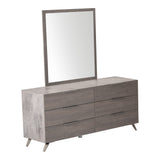 Bronx Italian Modern Faux Concrete & Grey Dresser & Mirror Set - View Image 1
