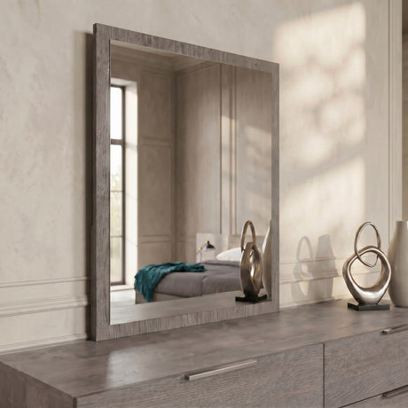 Bronx Italian Modern Faux Concrete & Grey Dresser & Mirror Set - View Image 1