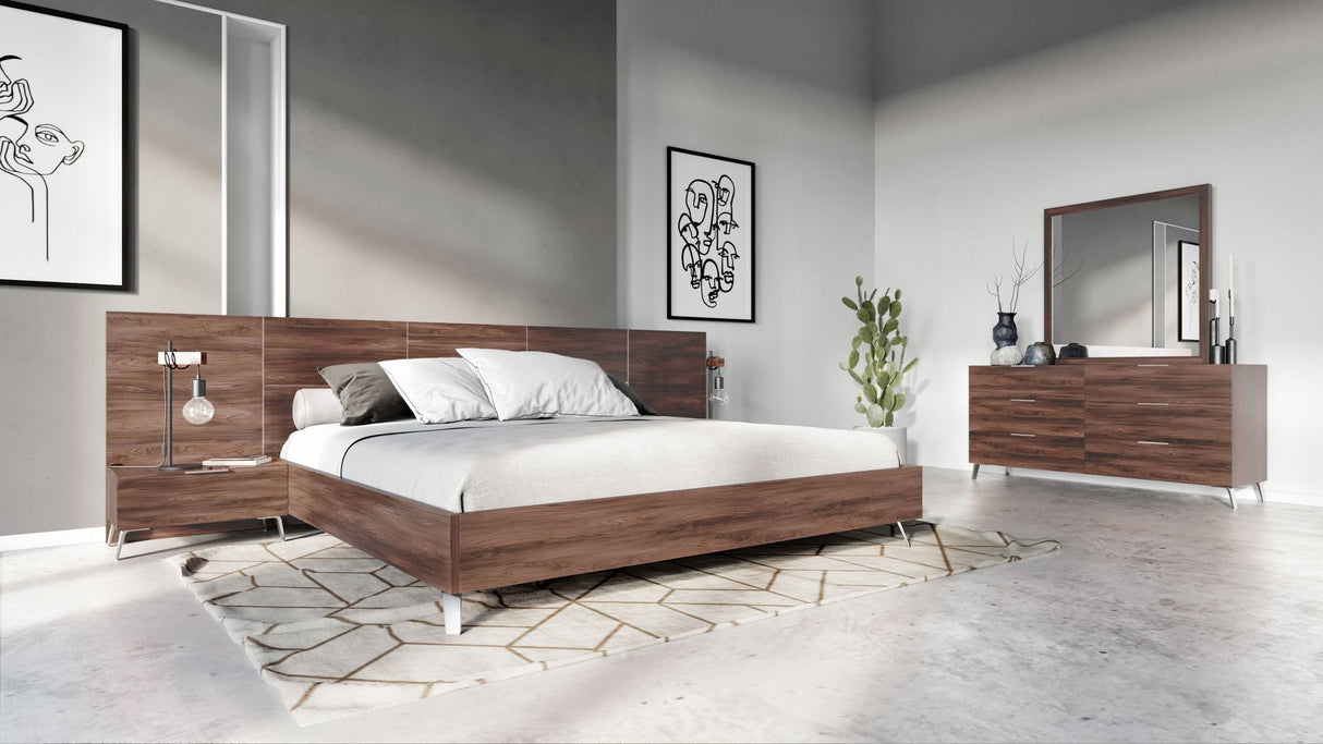 Queen Brooklyn - Italian Modern Walnut Bed Set - View Image 1