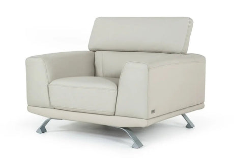 Divani Casa Brustle Modern Light Grey Eco - Leather Sofa Set Vgkn8334 - Ltgry - VGKN8334 - LTGRY - Home Elegance USA - 4