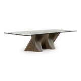 Byer - Modern Glass + Grey Ash Dining Table - View Image 1