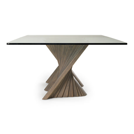 Byer - Modern Glass + Grey Ash Dining Table - View Image 1