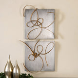 Harmony Metal Wall Art (Set of 2) - Gold / Silver by Uttermost - View 4