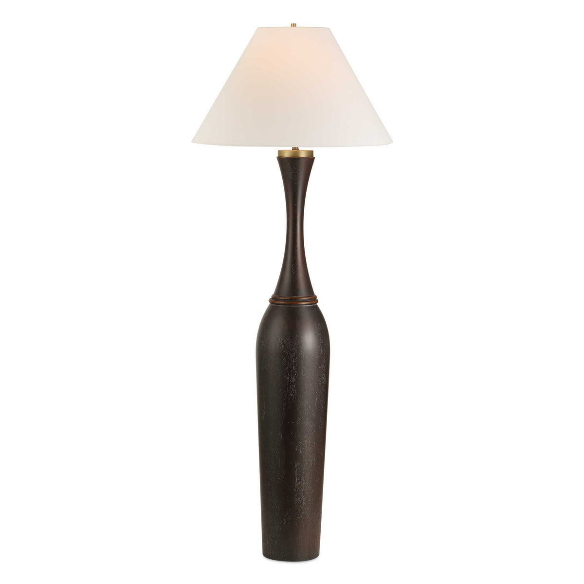 Pravin Floor Lamp Dark Wood - Black by Uttermost - View 1