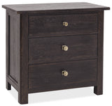 Driftwood Three-Drawer Nightstand Burnt Timber - Black by Hooker Furniture - View 1